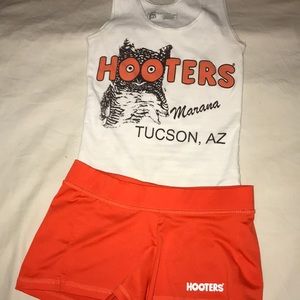 Hooters XS tank top and XS shorts